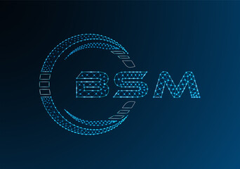 BSM low poly letter logo vector design. BSM lower poly logo design.