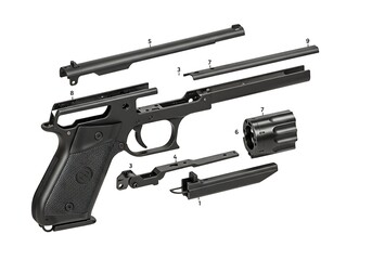 Gun isolated on white background