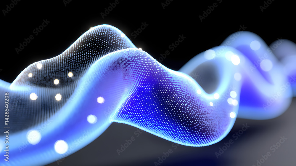 Poster abstract light three-dimensional luminous particles technology sense kv main visual background
