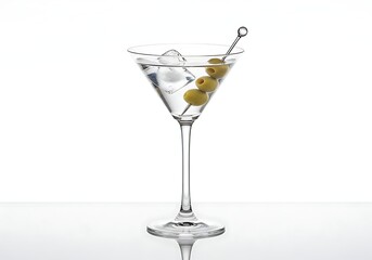 Martini glass with olives