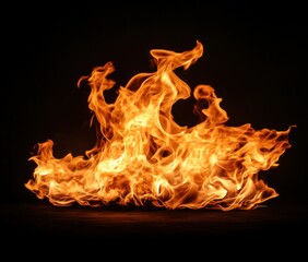 Fototapeta premium A bright and dynamic flame burning brightly against a dark backdrop