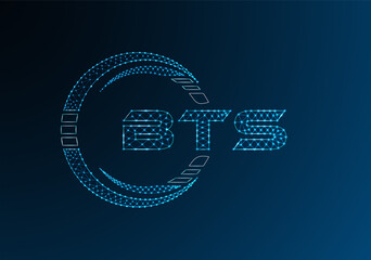 BTS low poly letter logo vector design. BTS lower poly logo design.