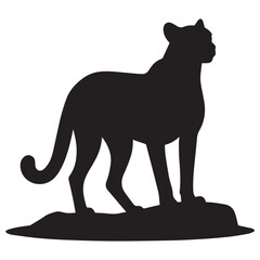 cheetah hand drawing illustration silhouette