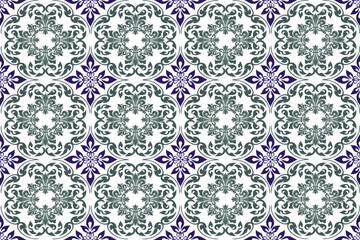 seamless damask pattern Vector illustration of oriental pattern ceramic tile mosaic uzbek islamic motif oriental arabic floral decoration
