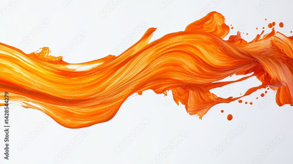 Aufkleber abstract orange paint swirl dynamic flowing texture artistic background design element modern elegan
