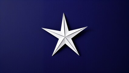 Obraz premium A prominent white star silhouette on a deep blue backdrop design.