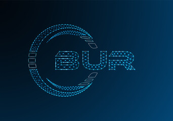 BUR low poly letter logo vector design. BUR lower poly logo design.