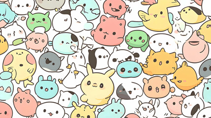 Playful Animal Faces Pattern