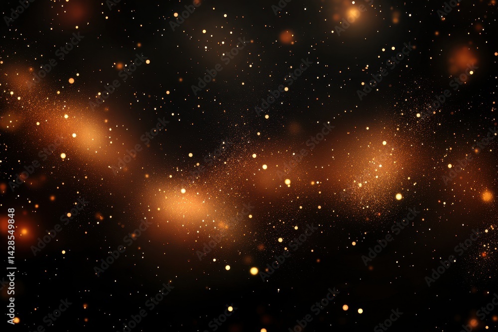 Aufkleber golden glitter sparkles against a dark gradient backdrop. ideal for adding a magical touch to design