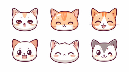 Cute Cat Faces Collection
