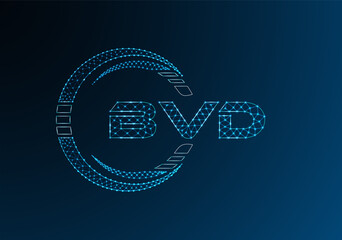 BVD low poly letter logo vector design. BVD lower poly logo design.