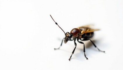 Close-up of single insect on pure white background, critter, biological, scientific