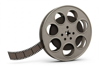 Fototapeta premium Grey Metal Film Reel with Film Strip