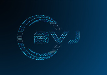 BVJ low poly letter logo vector design. BVJ lower poly logo design.