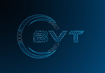 BVT low poly letter logo vector design. BVT lower poly logo design.