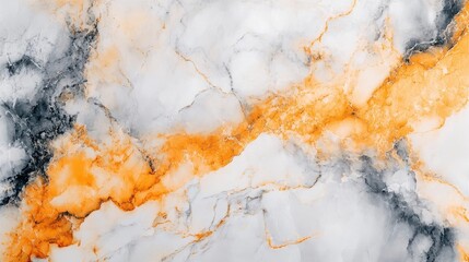 White marble with orange and grey veins makes abstract patterns. It's perfect for adding texture to design backgrounds.