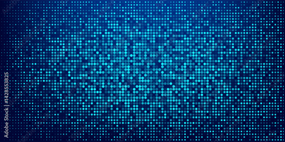 Poster dot blue wave light screen gradient texture background. abstract technology big data digital backgro