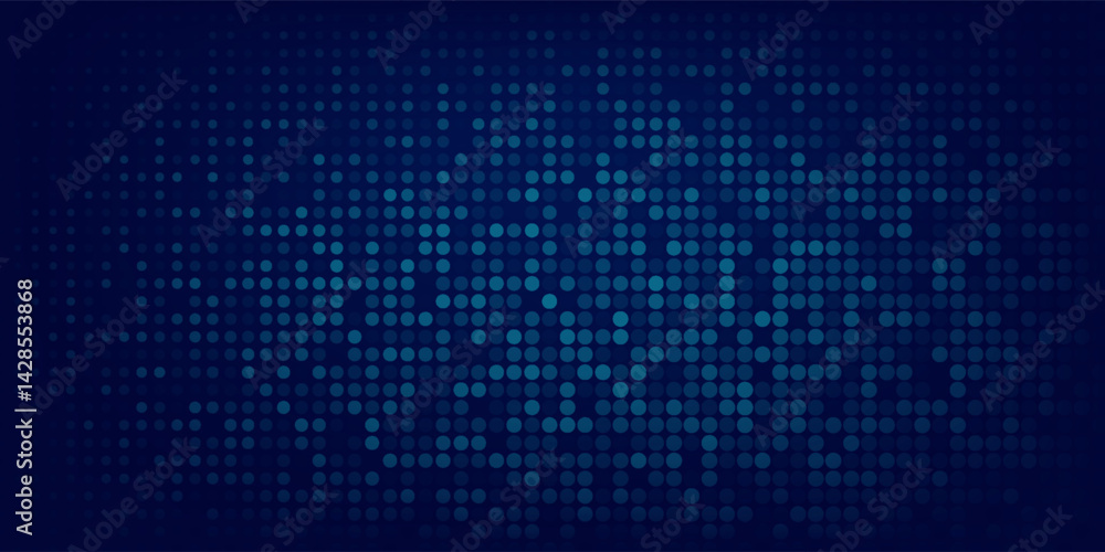 Poster dot blue wave light screen gradient texture background. abstract technology big data digital backgro