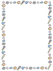 Simple and cute hand-drawn baseball frame illustration