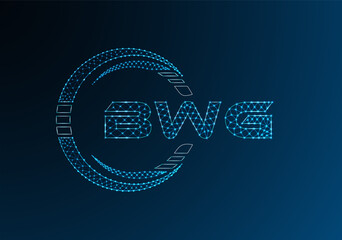 BWG low poly letter logo vector design. BWG lower poly logo design.