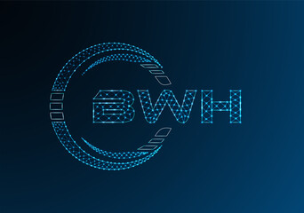 BWH low poly letter logo vector design. BWH lower poly logo design.