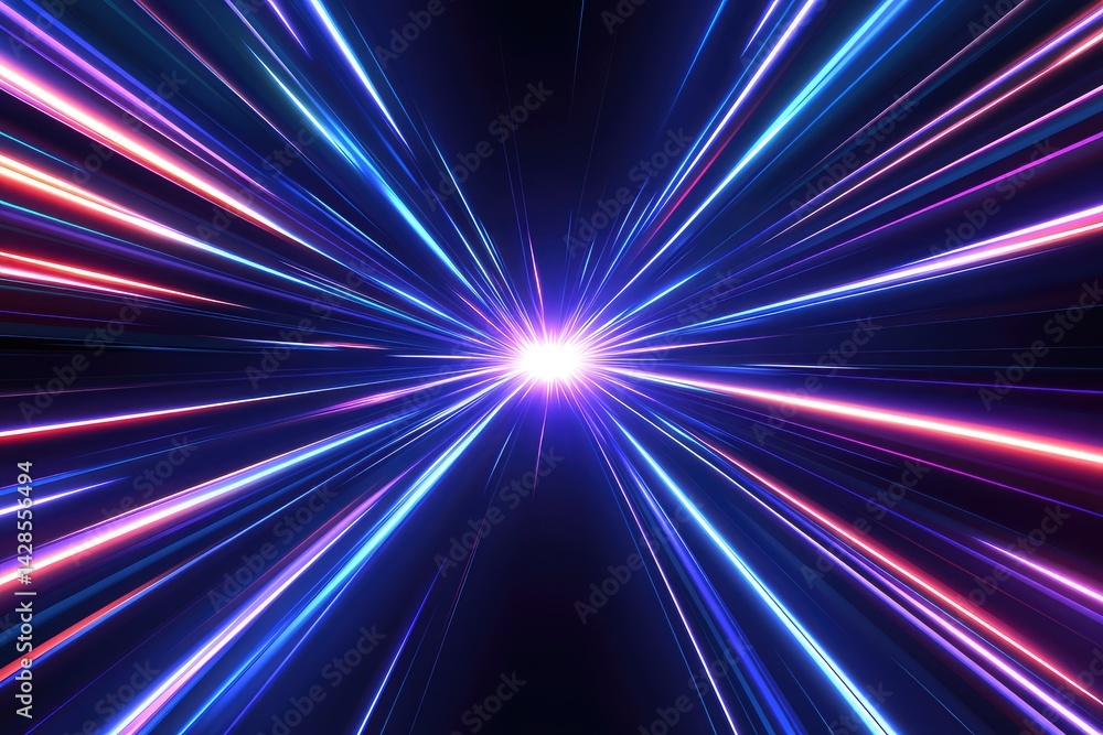 Aufkleber vibrant light streaks converge at a bright core, creating a dynamic speed effect