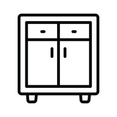 Have a look at this handy line icon of wooden cabinet