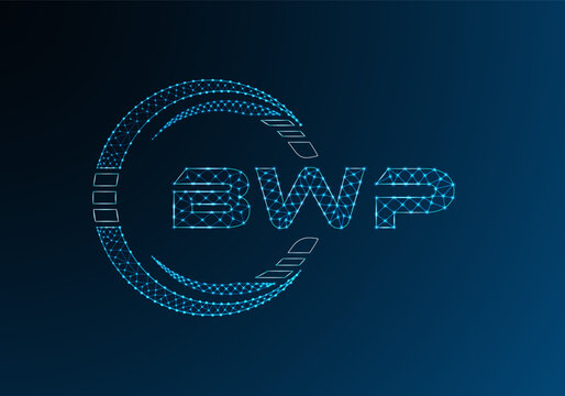 BWP low poly letter logo vector design. BWP lower poly logo design.