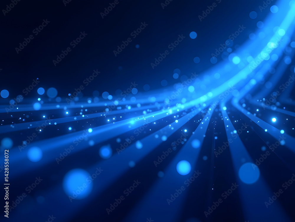 Poster abstract light three-dimensional luminous particles technology sense kv main visual background