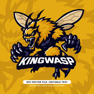 King wasp E-sport Logo - Royal Insect Beast Gaming Emblem