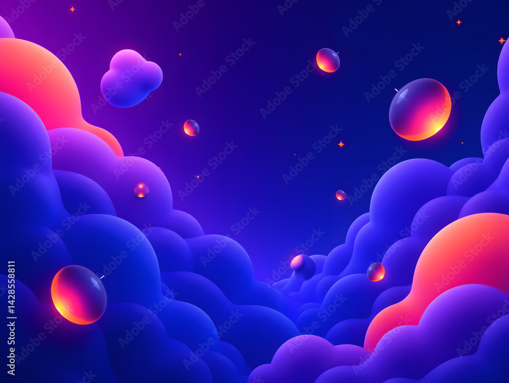 Poster dynamic fluid color gradient background, abstract kv main visual business ppt background