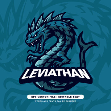 Leviathan E-sport Logo - Mythical Sea Serpent Gaming Emblem