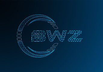 BWZ low poly letter logo vector design. BWZ lower poly logo design.