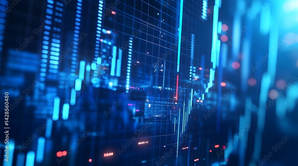Aufkleber digital data display: immerse yourself in the captivating realm of data, where a radiant display of 