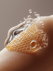 Close-up of tilapia fish scales repurposed as biodegradable skin graft. Demonstrates sustainable solutions for burn treatment and wound care in clinical settings.