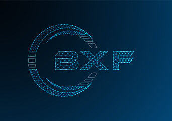 BXF low poly letter logo vector design. BXF lower poly logo design.