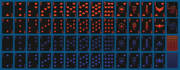 Neon Gradient Playing Cards Full Deck Collection
