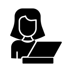 Teacher Laptop Vector Icon