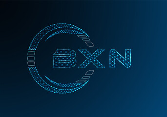 BXN low poly letter logo vector design. BXN lower poly logo design.