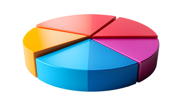 3D Pie Chart Financial Infographic, Modern Marketing Data Analysis.