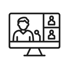 Video Conference icon vector image. Suitable for mobile apps, web apps and print media.