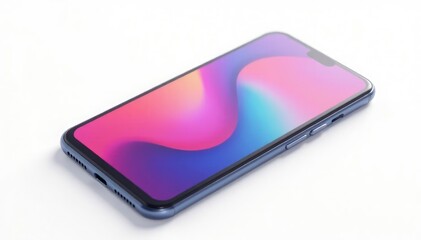 Glossy smartphone, isolated on pure white background , internet, communication, modern