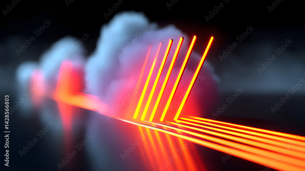 Poster abstract light three-dimensional luminous particles technology sense kv main visual background