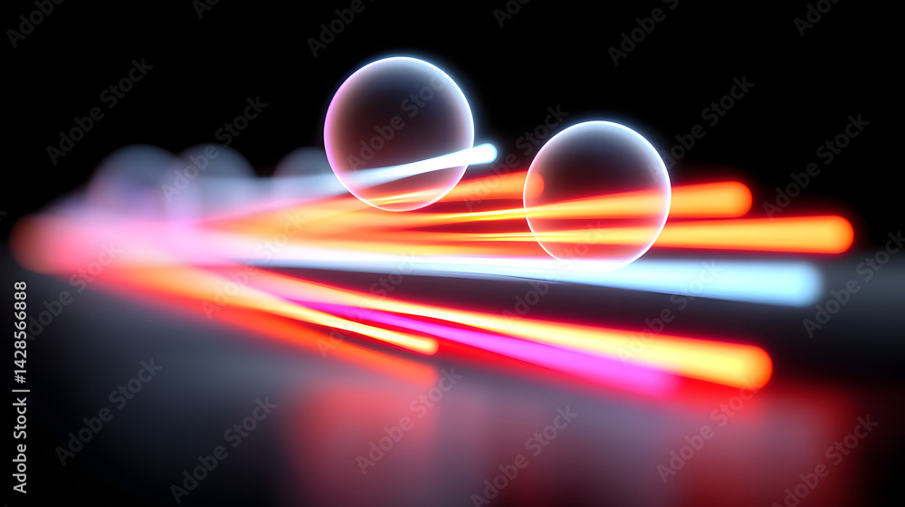 Poster abstract light three-dimensional luminous particles technology sense kv main visual background