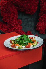 Fresh and delicious salad with dressing