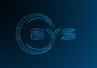 BYS low poly letter logo vector design. BYS lower poly logo design.