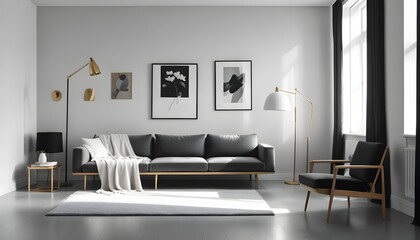 interior modern design room 3d