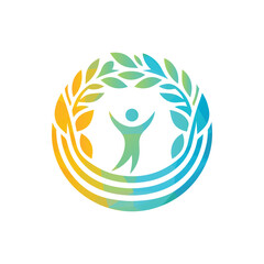 Vibrant Health and Wellness Logo Representing Harmony and Positivity