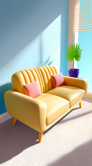 Creative modern simple interior living room 3D background