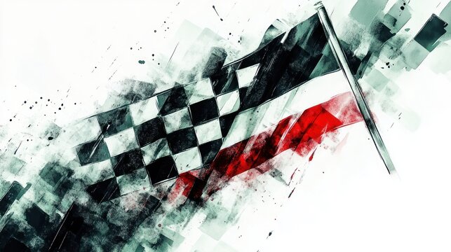 Racing checkered flag, abstract background
